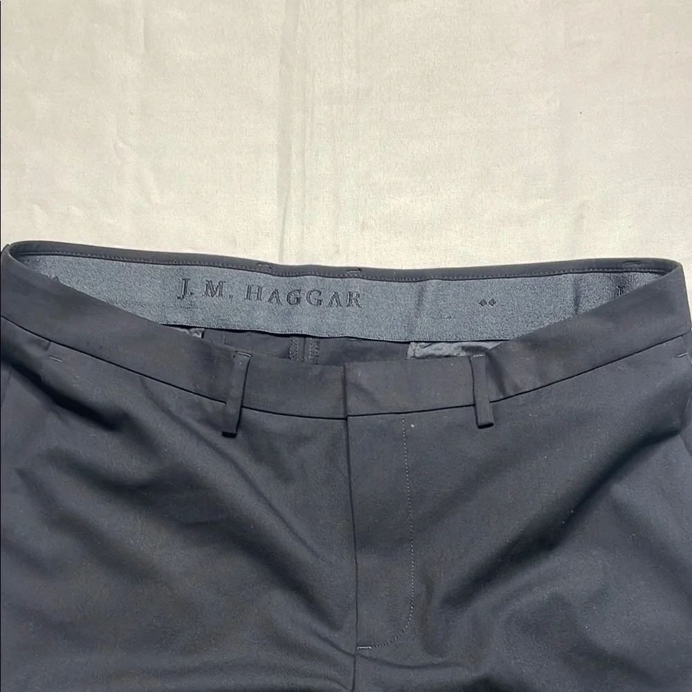 J M Haggar Classic Black Dress Pants 38 x 30 with side pockets